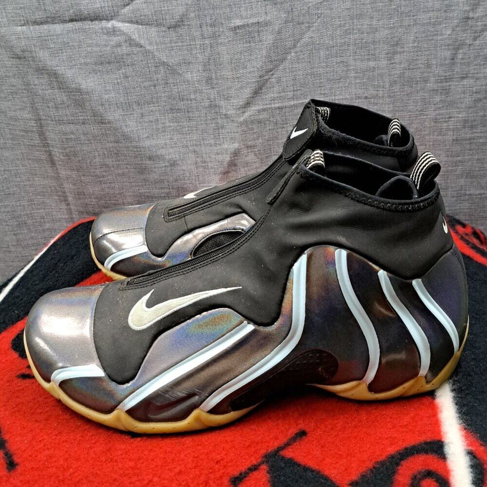 %Size 11.5 Nike Air Flightposite Black Topaz Mist Blue A09378-001 Men / A 16